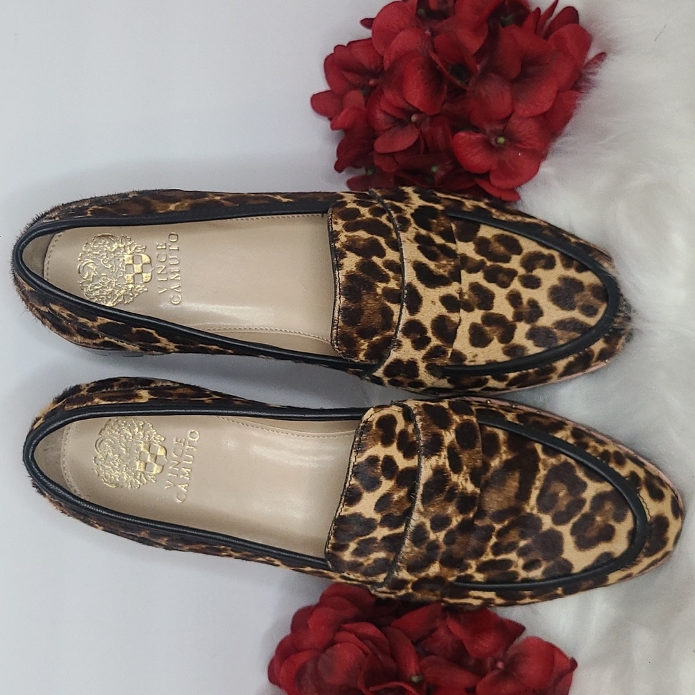 Vince Camuto Leopard Print Penny Loafers
